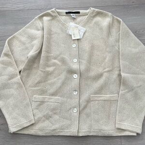 Women's Cardigan Peruvian Connection Sweater Medium 100% Alpaca DAMAGED